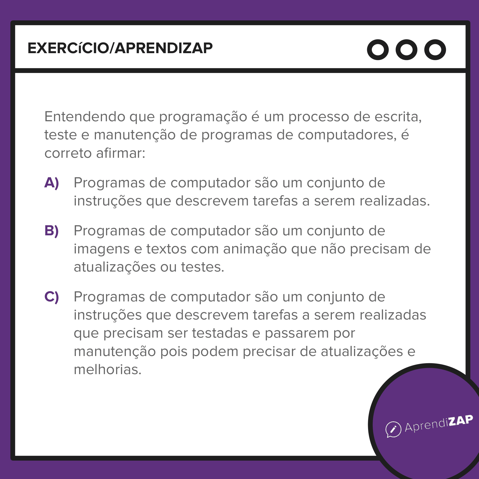 Pra que serve a programação? | AprendiZAP